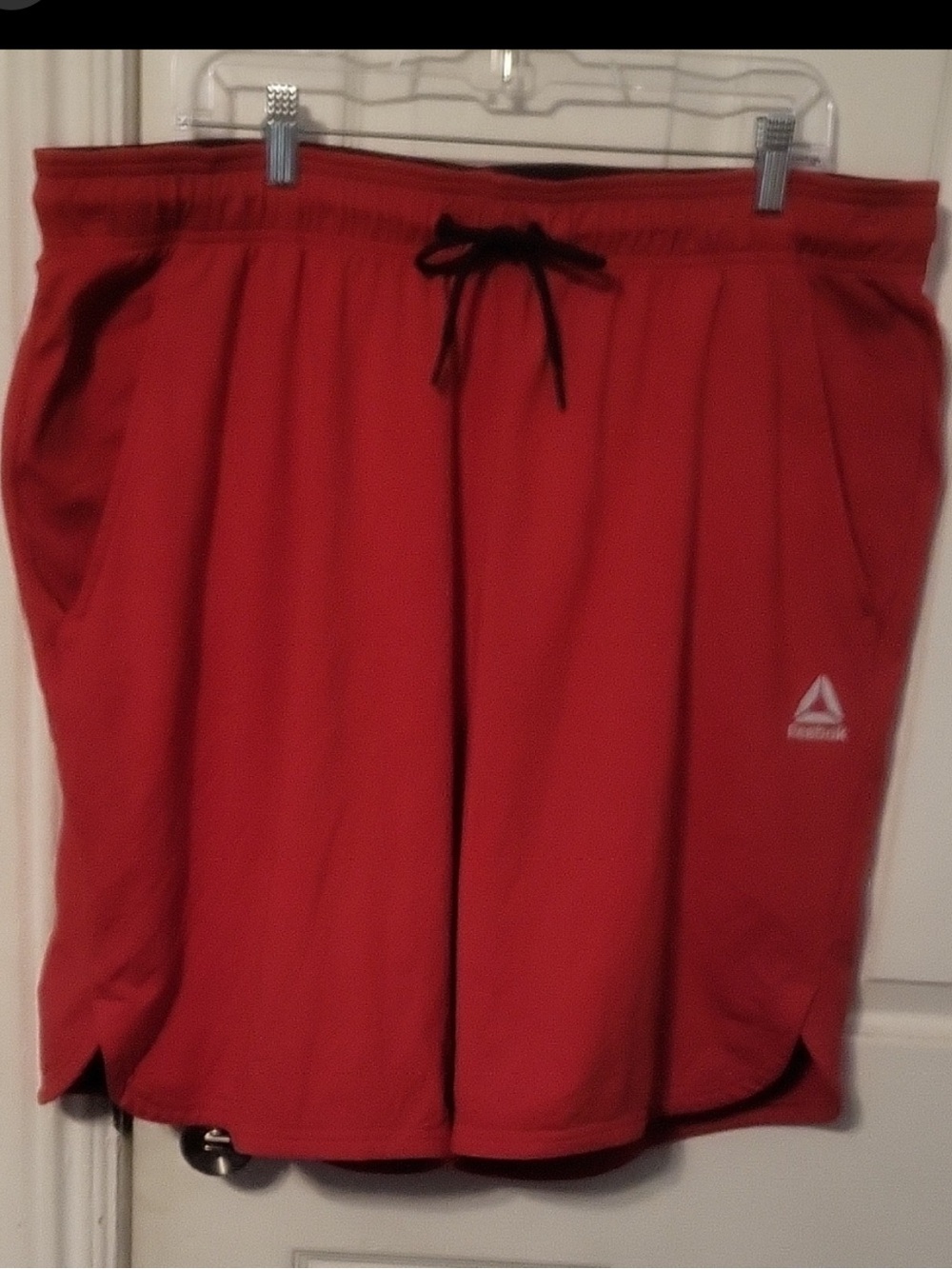 Reebok Red Athletic Shorts with Black Drawstring